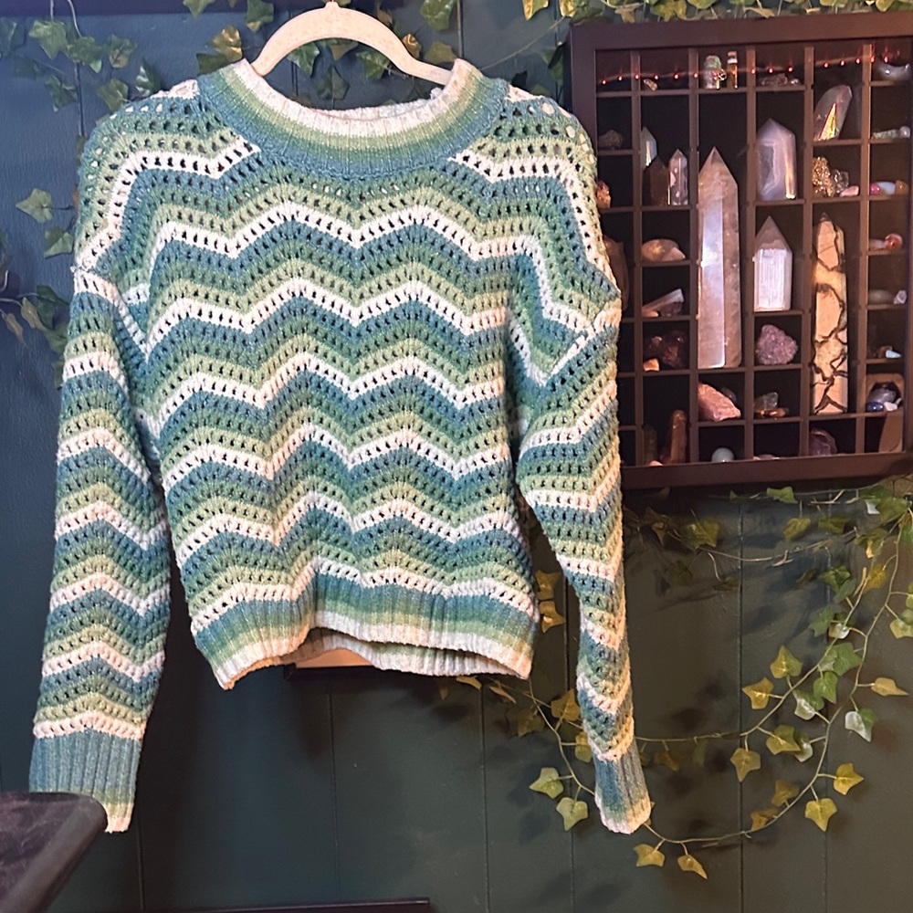 Riverside Dew  - the River Faerie Chevron Sweater